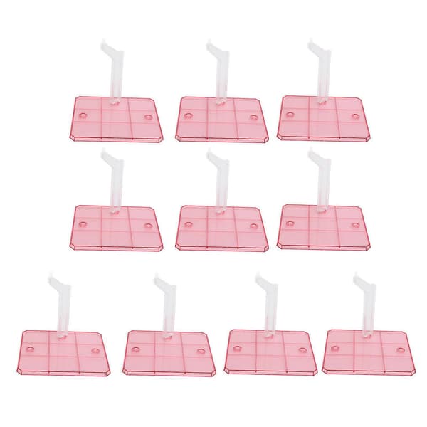 10 st Actionfigur Stativ Montering Actionfigur Display Hållare Bas Dockmodell Stödstativ för 1/144 Leksak Transparent Röd[D]