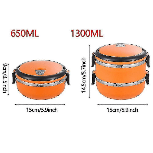 Madkasse Termokande i Rustfrit Stål Vakuumisoleret Bærbar A[D] Single layer orange