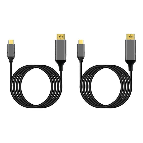 2X USB C til Kabel Adapter 4K 60Hz Kabel Adapter 3 Kompatibel til Android Telefon ChromeBook Etc[D] black
