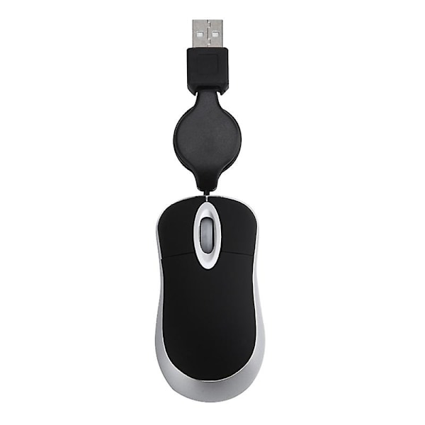 Mini USB Trådløs Mus Med Indtrækkelig Kabel Lille Mus 1600 Optisk Rejsemus Til Windows 98 2000 XP