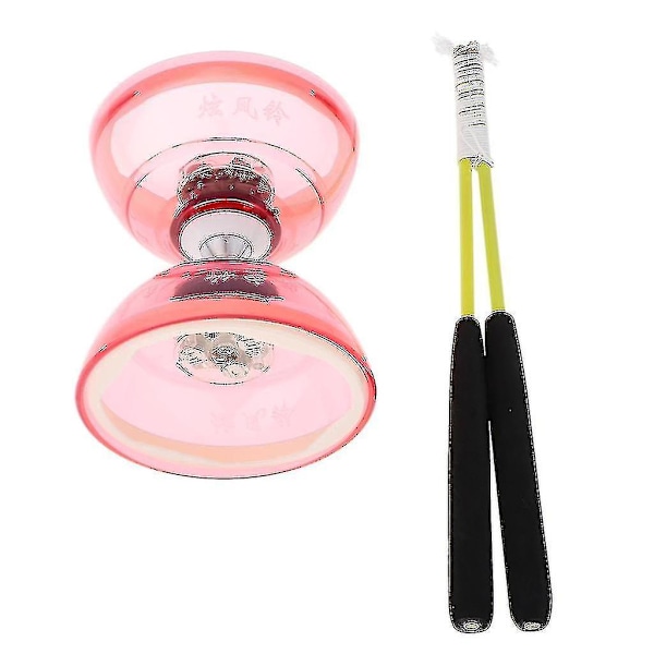 Professionell Diabolo Set Leksak Hög Hastighet Mjuk Jonglering Med Rep Hobby Barn Klassisk Hand Lek Gåva[D] Red