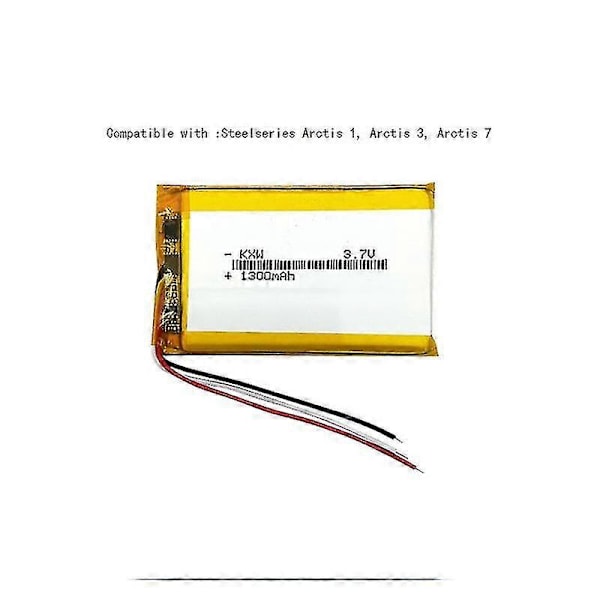 0-cykel 1300mAh 503759 Batteri Kompatibelt Steelseries Arctis 1 3 7 Headset Hörlurar Batteri Accu