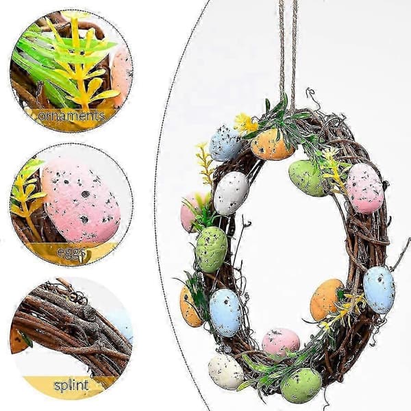 Påske fargerike egg DIY rottingkrans glad påskehare[D]