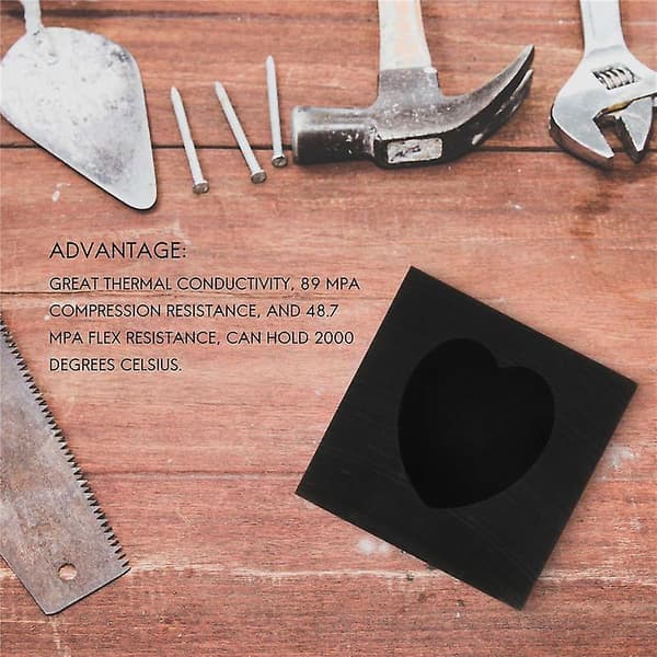 Støpeform, Hjerte Grafitt Støpeblokk Form Digelform For Smelting Støping Raffinering Metall A Black