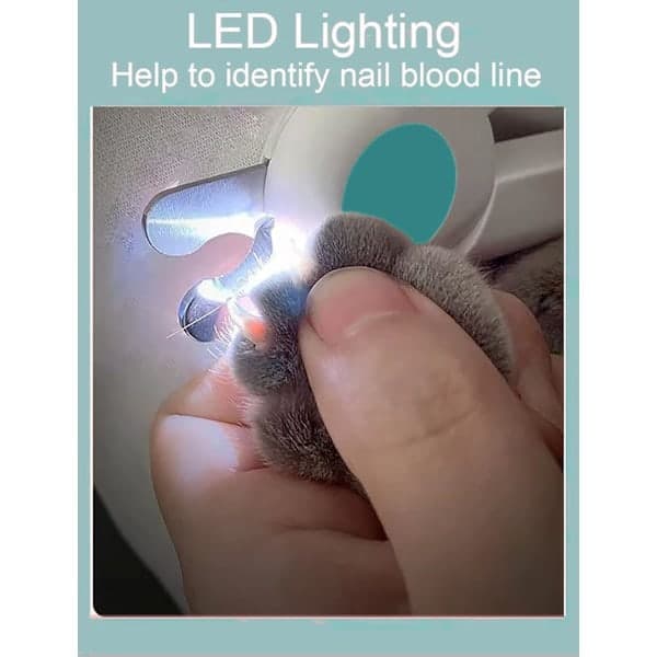 Kæledyrstrimmer med LED-lys, hundeplejeværktøj, blå[D]