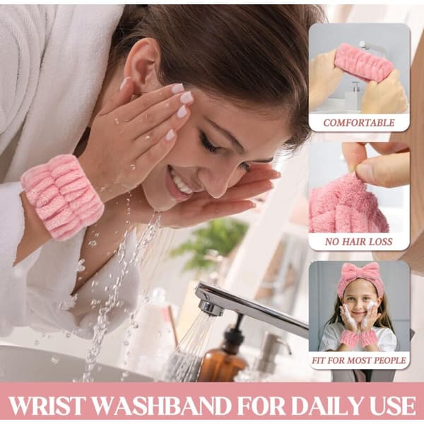 Mikrofiberarmbånd til ansigtsvask, absorberende armbånd til ansigtsrensning til kvinder.