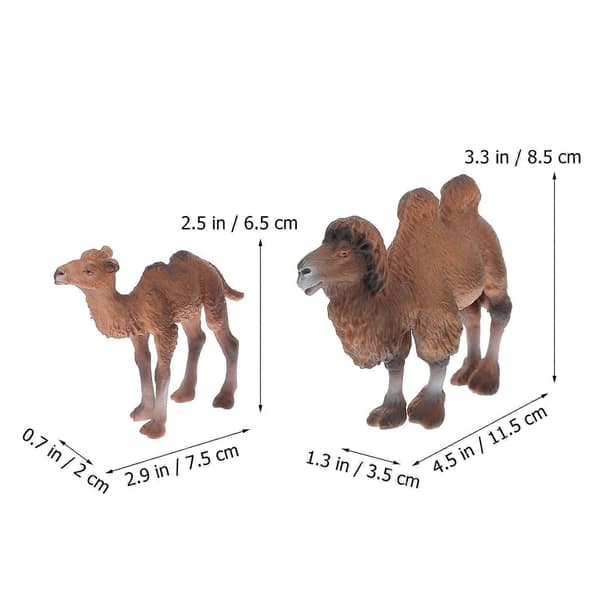 2 st Kamelfigurer Djurfigurer Kamelstatyer Kamelleksaker Ornament[D] 11.5X3.5X8.5cm
