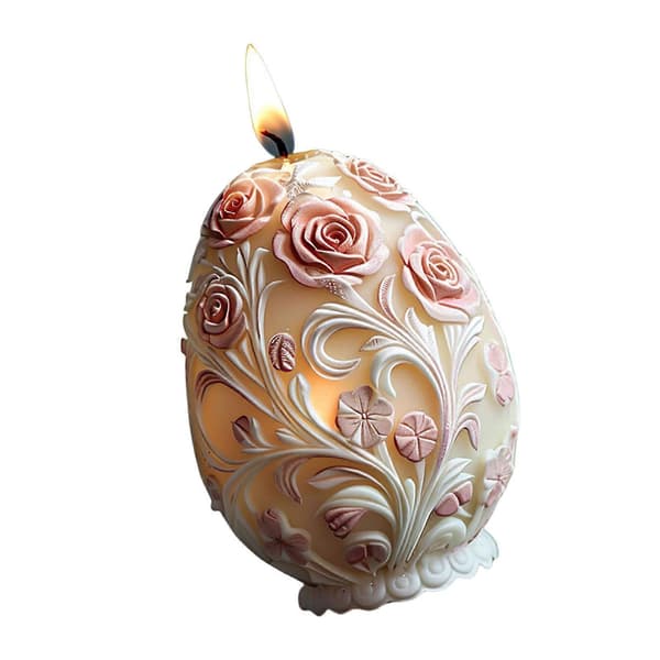 Silikoneforme Rose Blomst Lysforme Epoxy Resin Forme Støbeforme Påske Relief Æg Gipsforme Flerfarvet[D] B
