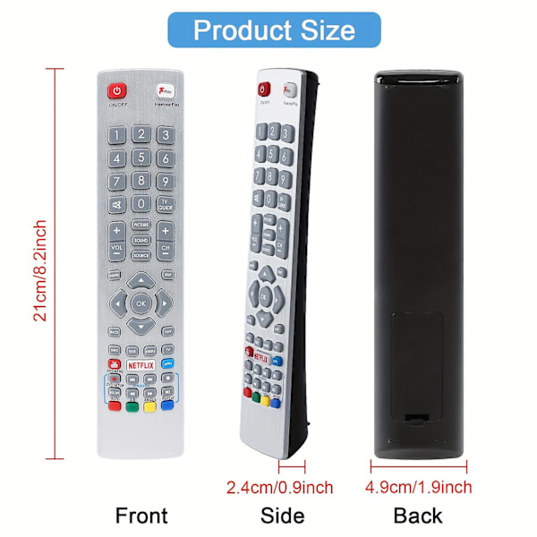 Ersättningsfjärrkontroll SHW/RMC/0121 för Sharp TV för Sharp Aquos UHD 4K 3D Smart TV LC-24DHG6001KF LC-32FI5342KF LC-32FI5442KF LC-37B20E LC-40FG2241KF