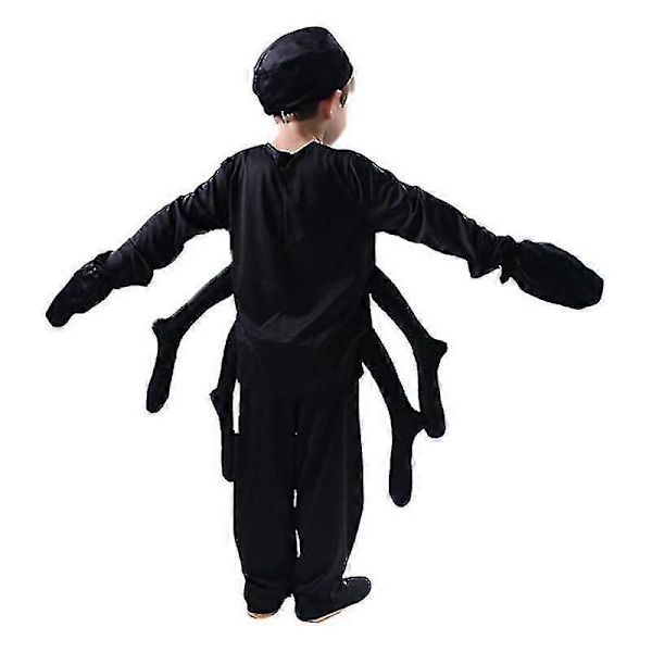 Barne Kostume Sort Edderkop Tarantula Cosplay Til Drenge Piger Halloween Purim Karneval Fest Fantasia Klæd Ud 130-140CM