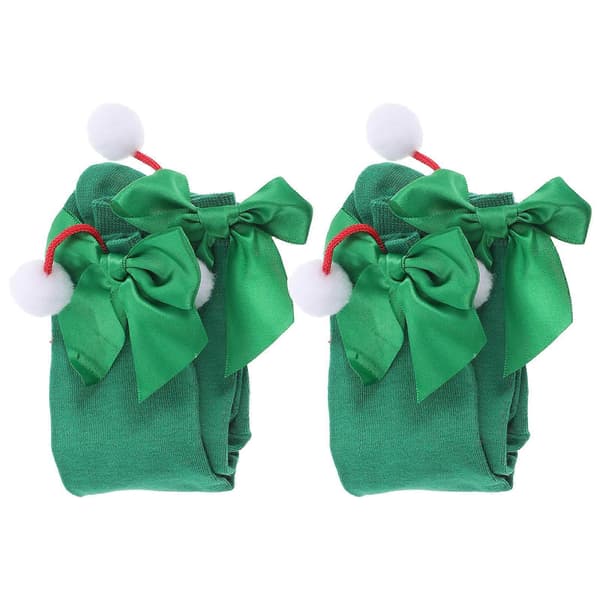 Knæstrømper til helligdage Grøn Polyester Festligt tilbehør 1 par[D] Green 43.00X13.00X5.00CM