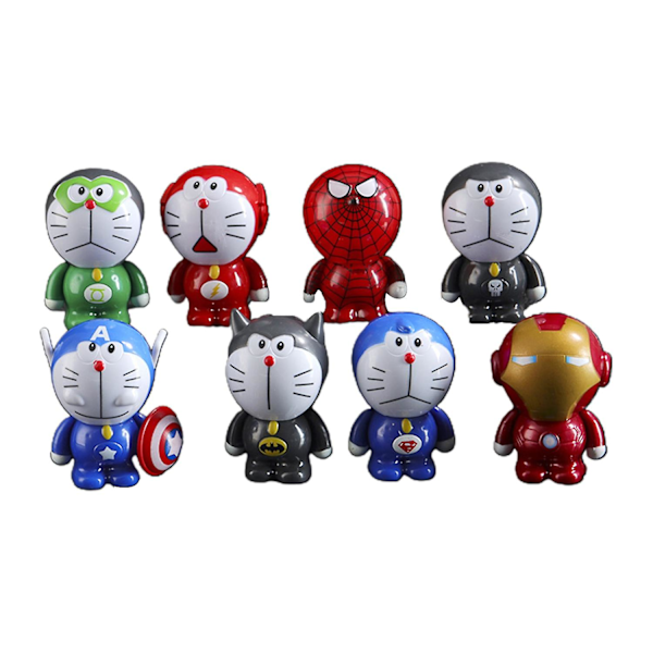 8 st Superhjältar Doraemon Modell Rostsäker Samlarobjekt Solid Cosplay Green Lantern The Flash Spider[D]