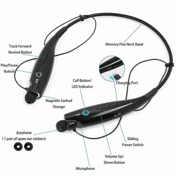 Trådlöst Bluetooth-headset Nackmonterat Sport Stereo[D]