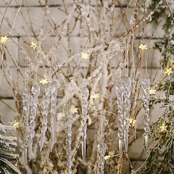 12 stk Juletrær Icicle Hengende Ornament Xmas Hjem Fest Dekor Rekvisitter