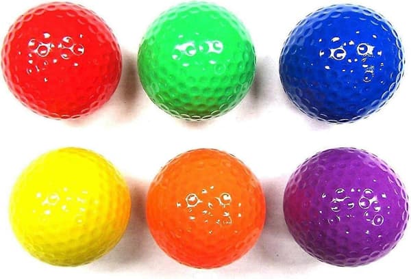 Golfbolde i blandede farver, golfbolde til driving range, golføvebolde (seks farver) [D]