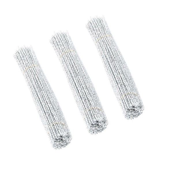 300 st DIY Böjbara Glitterpinnar, Vridbara, Julpinnar (Silver)[D]