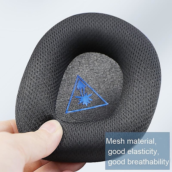 2 st Hörlursöverdrag för Turtle Beach Stealth 600 Gen 2 600 Gen 2 (Blått mönster) Black Net Cloth Blue Pattern