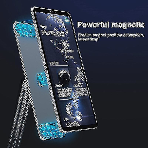 Magnetisk iPad-ställ med lång arm, justerbar tablethållare för iPad Pro 12,9 / 11 tum, aluminiumklämma för skrivbord