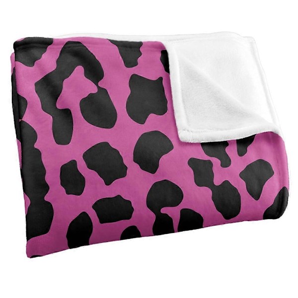 Logovision Leopardmönstrad Rosa och Svart Silkeslen Supermjuk Pläd fsgyde175 40x30in 76x102cm