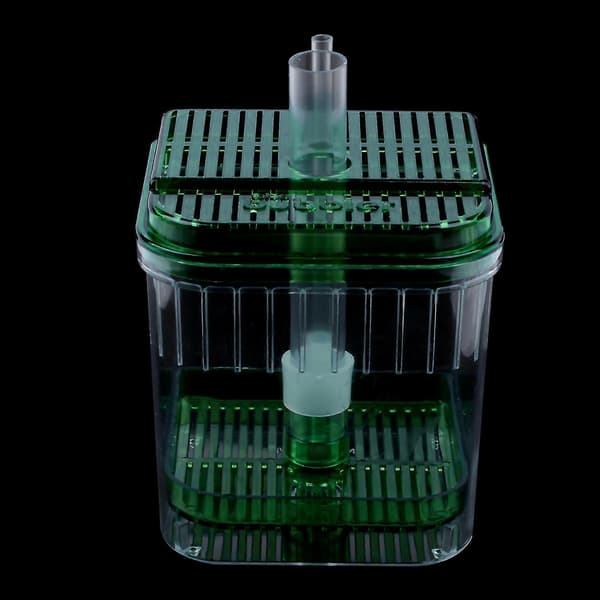 2x Plastik Akvarium Filter Bundboks Transparent Grøn[D]