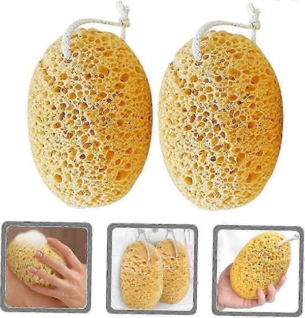 Nytt 2-pack Loofah Skrubb Tvättsvamp Set - Dusch Kroppssvampar för Bad [D]