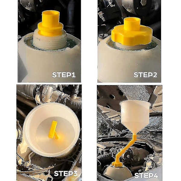 Auto No Spill Kølervæske Tragt Sæt Spildfri Radiator Kølervæske Fyldning Tragt Bløder Med Adaptere Generel 15stk
