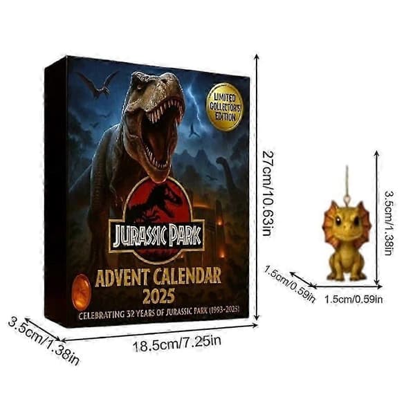 Jurassic Park kalender Jule Dinosaur Advent 2025 24 Dager Akryl[D]