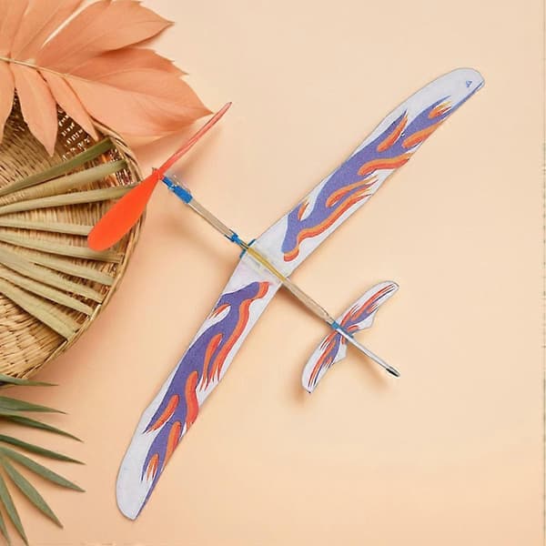 Gummidriven Leksaksflygplan DIY Monteringsmodell Flygplan 4st för Lek [D]