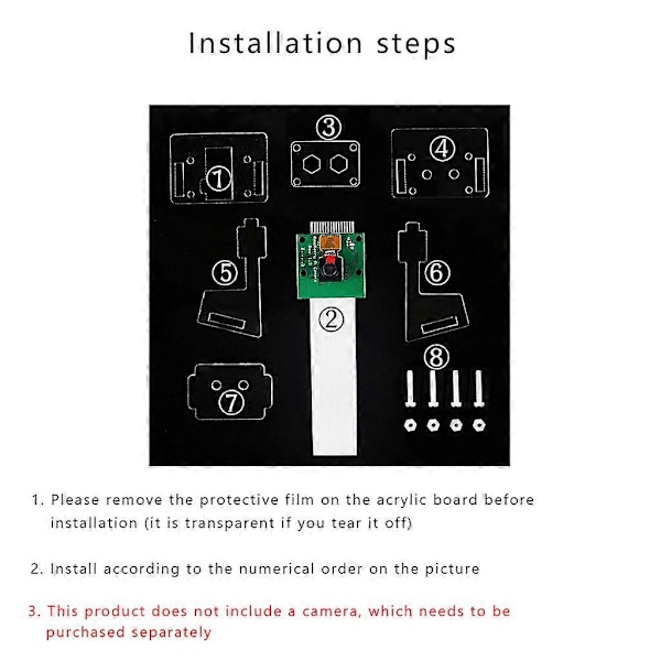 Akrylholder for Raspberry Pi 5MP Kameramodul (Transparent)