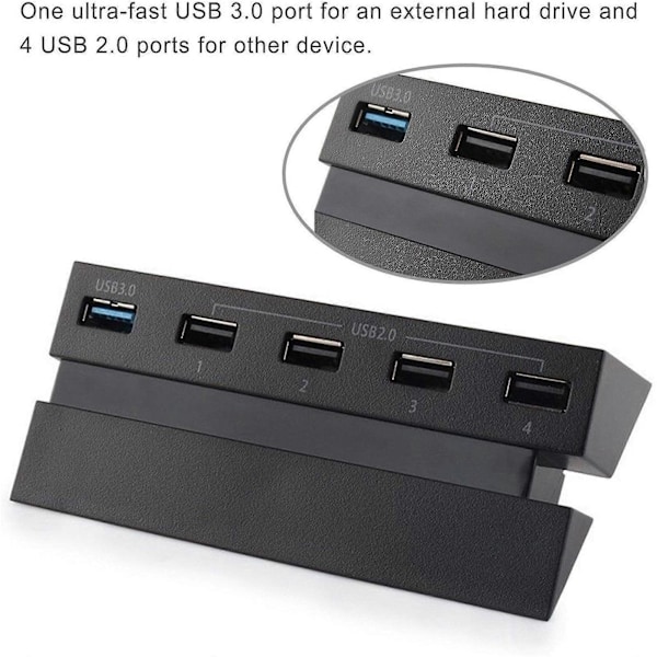 5-ports USB-hub för PS4, snabbladdare, styrenhetsdelare, expansionsadapter