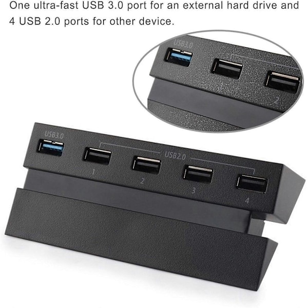 5 Ports USB Hub til PS4 Højhastighedsoplader Controller Splitter Udvidelsesadapter