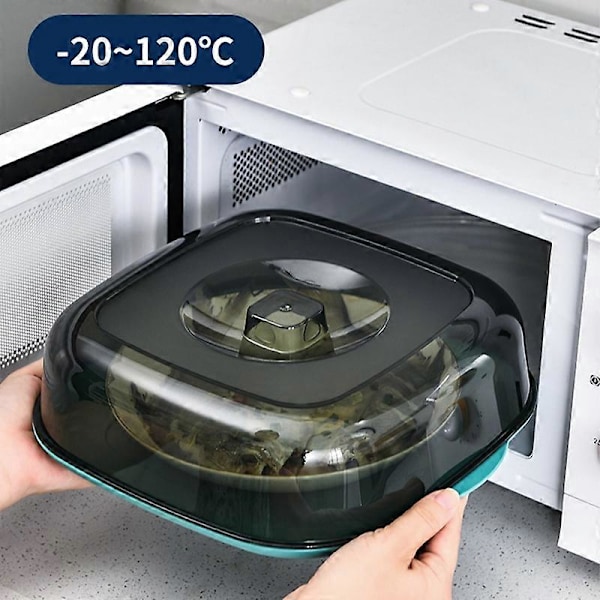 Mikroaaltouunin lautanen ja roiskesuoja helppokäyttöinen kansi ruoalle (BPA-vapaa, ei FDA-sertifikaattia)[D] Multicolor Blackish Green