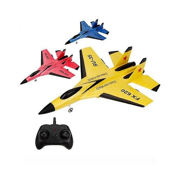 Su 35 Rc Fly Fjernbetjening Flyvemaskine Controller Su-35 Jagerfly Model Fly Børn[D] Yellow