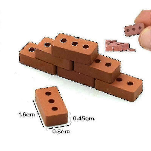 100 kpl luonnollisen kokoisia vaahtomuovitiiliä 1,6 x 0,8 x 0,45 cm rakennusleikkeihin ja roolileikkeihin [D]