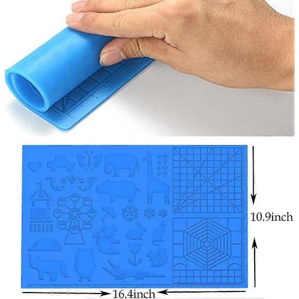 3D Pen Skabelon, 3D Print Pen Skabelon, Stor Måtte (41,5 X 27,5 Cm) Med Dyremønster, Nyttig Kompatibel Med Begyndere, Børn Og 3[D]