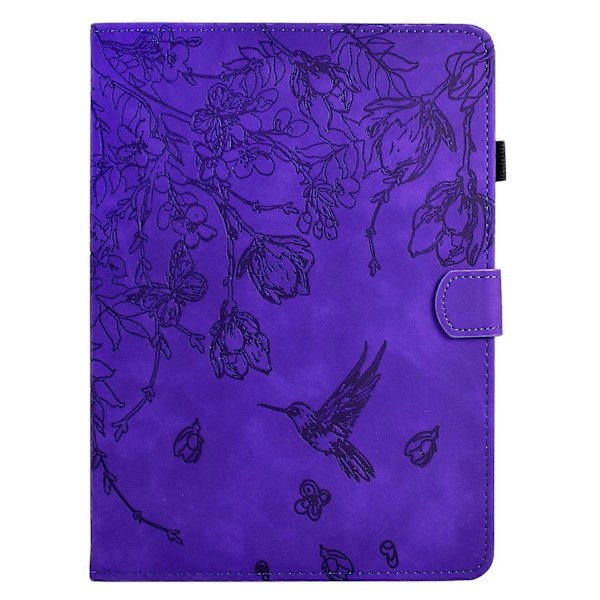 Embosset lærveske for Lenovo Tab M9 Purple