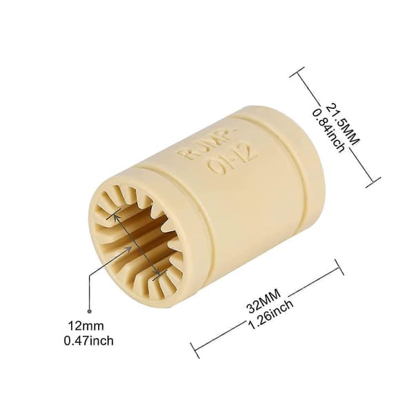 12st LM12UU Solid Polymer Lager 12MM Linjära Lager 12X21.5X32MM för Maskinglidning[D]