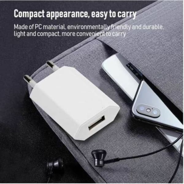 (2-pack) USB-snabbladdare Universal Pluggadapter (5W 5V 1A) Resevänlig Kompatibel med iPhone Apple Samsung Galaxy Pixel Nexus Huawei Xiaomi Blanc 0.3 kg