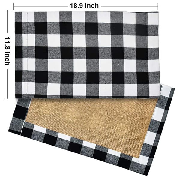 Jute Bordløber Underlag 6-pak 30x45cm Hvid og Sort[D]