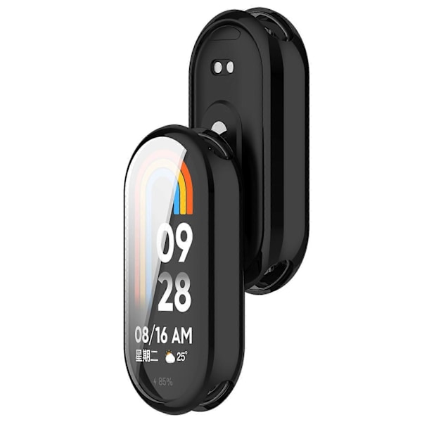 För Xiaomi Smart Band 8/Mi Band 9/9 NFC Elektroplätering Fullt Skydd Skal TPU Klockram Fodral[D] Black