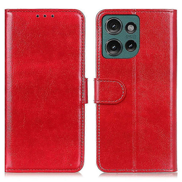 For Motorola Edge 50 Neo 5G Deksel Crazy Horse Tekstur PU Lær Telefonstativ Deksel[D] Multicolor Style B