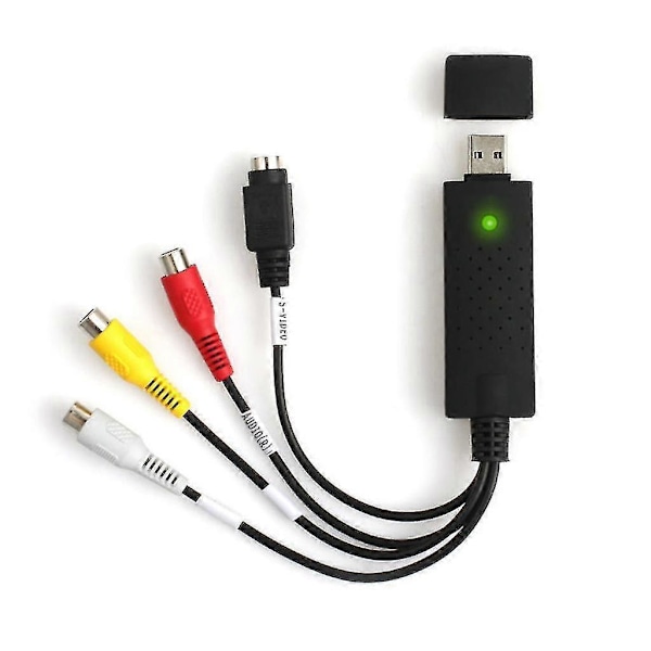 1 setti USB 2.0 VHS-DVD-muunnin Au-dio Video Capture -laitepaketti RCA-kaapeli Windows 10 -järjestelmille