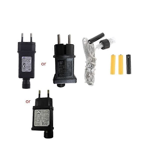 EU-kontakt AA AAA Batterielösare Ersätt 2x 3x AA AAA Batteri Strömförsörjningskabel för Radio Semester LED-lampa Elektrisk Leksak B