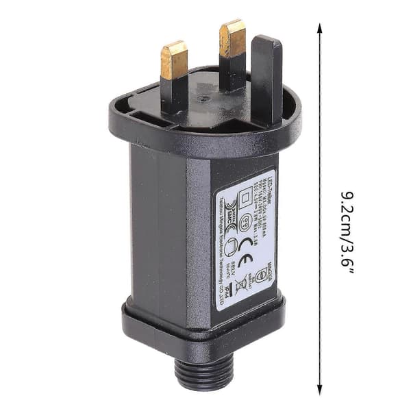 Led Strømforsyning Vanntett Lavspent Transformator Plugg Passer For Julelys[D] UK