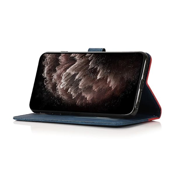 Mobildeksel i skinn med to farger for Samsung Galaxy A31 Red Blue