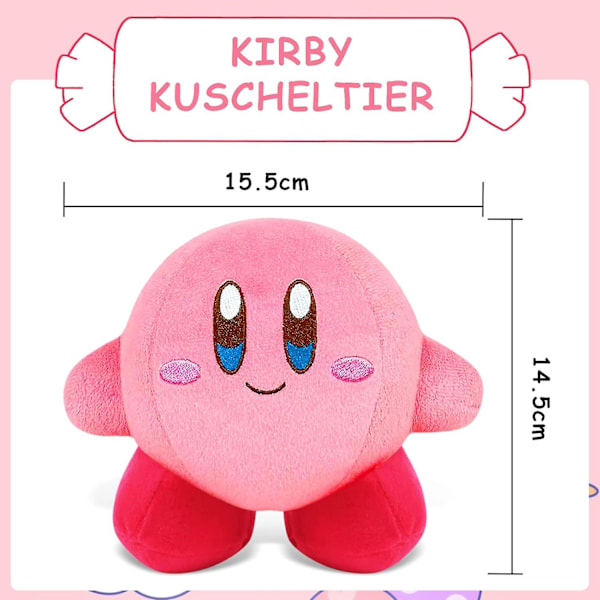 Kirby Plyslegetøj, 14cm Kirby Plyslegetøj, Kirby Plyssedukke, Kirby Plyslegetøj Sød Blød Fyldt Dukke Kirby Plyssedukke til Fødselsdagsgave (Pink)