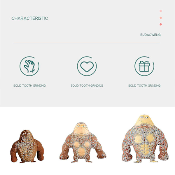 Stretch Gorilla Figur Latex Apa Toy Gorilla Mjuk Stretch Apa Leksak Gorilla Stress Relief
