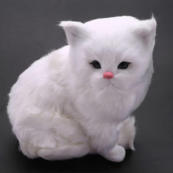 Realistisk Söt Simulation Fylld Plysch Vit Persisk Katt Leksak[D]