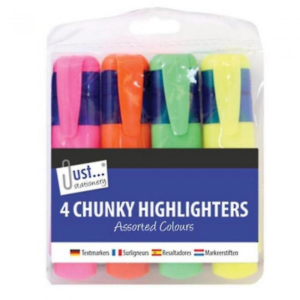 4 Chunky Overstregningstusjer[D] Multicoloured One Size