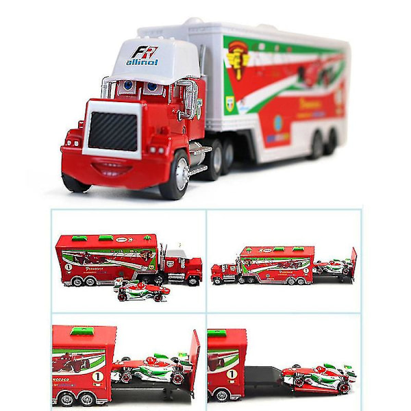 Elokuva-autot 2 3 Hahmoa Lightning McQueen & Kuningas & Chick Hicks & Mack Truck Uncle Metallivalu Leikkiautot Ajoneuvot XH[C]